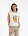 T-shirt damski bawełniany z nadrukiem WZÓR 1