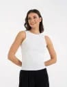 Damska koszulka Tank Top w prążek BIAŁY