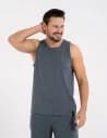 Męski tank top gładka koszulka bez rękawów GRANATOWY