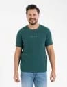 T-shirt męski bawełniany o regularnym kroju z nadrukiem ZIELONY