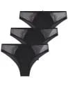 Majtki damskie figi bikini z transparentną siateczką 3-pak CZARNY