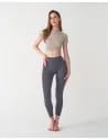 Legginsy damskie sportowe funkcyjne z wysokim stanem GRAFIT