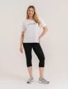 Klasyczne legginsy 3/4 damskie peach touch CZARNY