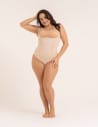 Body modelujące damskie mocno kompresyjne z odpinanymi ramiączkami BEŻOWY