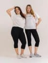 Klasyczne legginsy 3/4 damskie peach touch CZARNY