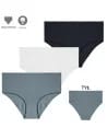 Majtki damskie maxi bikini wygodne z modalu wysoki stan 3-pak WIELOKOLOROWY