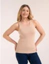 Koszulka damska na ramiączkach Tank-Top bawełniana BEŻOWY