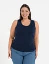 Koszulka damska na ramiączkach Tank-Top bawełniana Plus Size JASNY SZARY