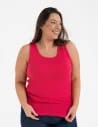 Koszulka damska na ramiączkach Tank-Top bawełniana Plus Size FUKSJA