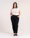 Damskie spodnie jeansowe mom fit CZARNY