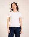 Koszulka damska bawełna Premium T-shirt dekolt okrągły BIAŁY