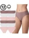 Majtki damskie figi bikini bawełniane duży zestaw 2XL 12-pak 