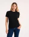 Koszulka damska bawełna Premium T-shirt dekolt okrągły CZARNY