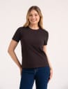 Koszulka damska bawełna Premium T-shirt dekolt okrągły BRĄZOWY