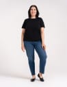 Koszulka damska bawełna Premium T-shirt dekolt okrągły CZARNY