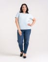 Koszulka damska bawełna Premium T-shirt dekolt okrągły JASNY NIEBIESKI 