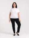 Koszulka damska bawełna Premium T-shirt dekolt okrągły BIAŁY