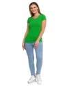 T-shirt damski z okrągłym dekoltem plus size ZIELONY