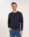 Klasyczny sweter męski 100% bawełniany z okrągłym dekoltem GRANATOWY