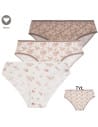 Bawełniane majtki damskie w prążek w kwieciste wzory 3-pak WIELOKOLOROWY