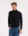 Sweter męski golf bawełniany CZARNY