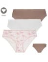 Majtki damskie bawełniane bikini prążkowane na co dzień 3-pak WIELOKOLOROWY