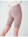 Legginsy damskie wysoki stan typu kolarka peach touch BEŻOWY