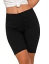 Legginsy kolarki damskie w prążek wysoki stan CZARNY