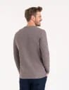 Koszulka męska longsleeve bawełniany z guzikami SZARY