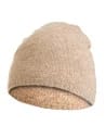 Miękka czapka damska beanie z domieszką wełny BEŻOWY