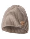 Prążkowana czapka damska beanie z ozdobną naszywką MOKKA
