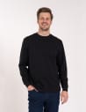 Koszulka męska z długim rękawem longsleeve bawełniana bez wzoru CZARNY