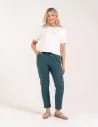 Spodnie damskie jogger w stylu casual z bawełny ZIELONY