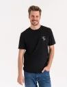 T-shirt męski bawełniany 100% z krótkim rękawem koszulka męska z nadrukiem CZARNY