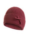 Czapka damska prążkowana beanie z kokardką ciepła czapka na zimę BORDOWY