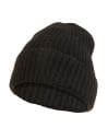 Czapka damska zimowa beanie z błyszczącą nitką CZARNY
