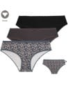Majtki damskie bawełniane bikini z kokardką i koronką 3-pak 