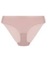 Majtki damskie bezszwowe bikini ultracienkie second skin prążkowane BEŻOWY
