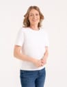 Damska koszulka z bawełny merceryzowanej 100% t-shirt z krótkim rękawem BIAŁY