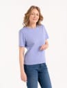 Damska koszulka z bawełny merceryzowanej 100% t-shirt z krótkim rękawem NIEBIESKI