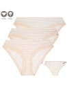 Majtki damskie figi bikini z modalu w paski prążkowane zestaw 3-pak WIELOKOLOROWY