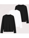 Bluzka męska z długim rękawem bawełniana wielopak longsleeve klasyczny gładki 3-pak 3XL