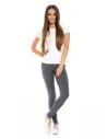 Klasyczne legginsy damskie z wysokim stanem plus size GRANATOWY