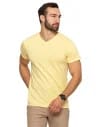 Koszulka męska bawełna Premium T-shirt dekolt w serek ŻÓŁTY
