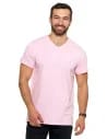 Koszulka męska bawełna Premium T-shirt dekolt w serek RÓŻOWY