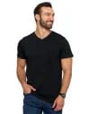 Koszulka męska bawełna Premium T-shirt dekolt w serek CZARNY