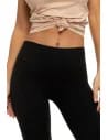 Klasyczne legginsy damskie z wysokim stanem CZARNY