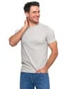 Koszulka męska bawełniana krótki rękaw T-shirt Plus Size JASNY SZARY