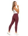Legginsy damskie sportowe funkcyjne z wysokim stanem BORDOWY