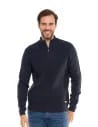 Sweter męski klasyczny zapinany ze stójką CZARNY